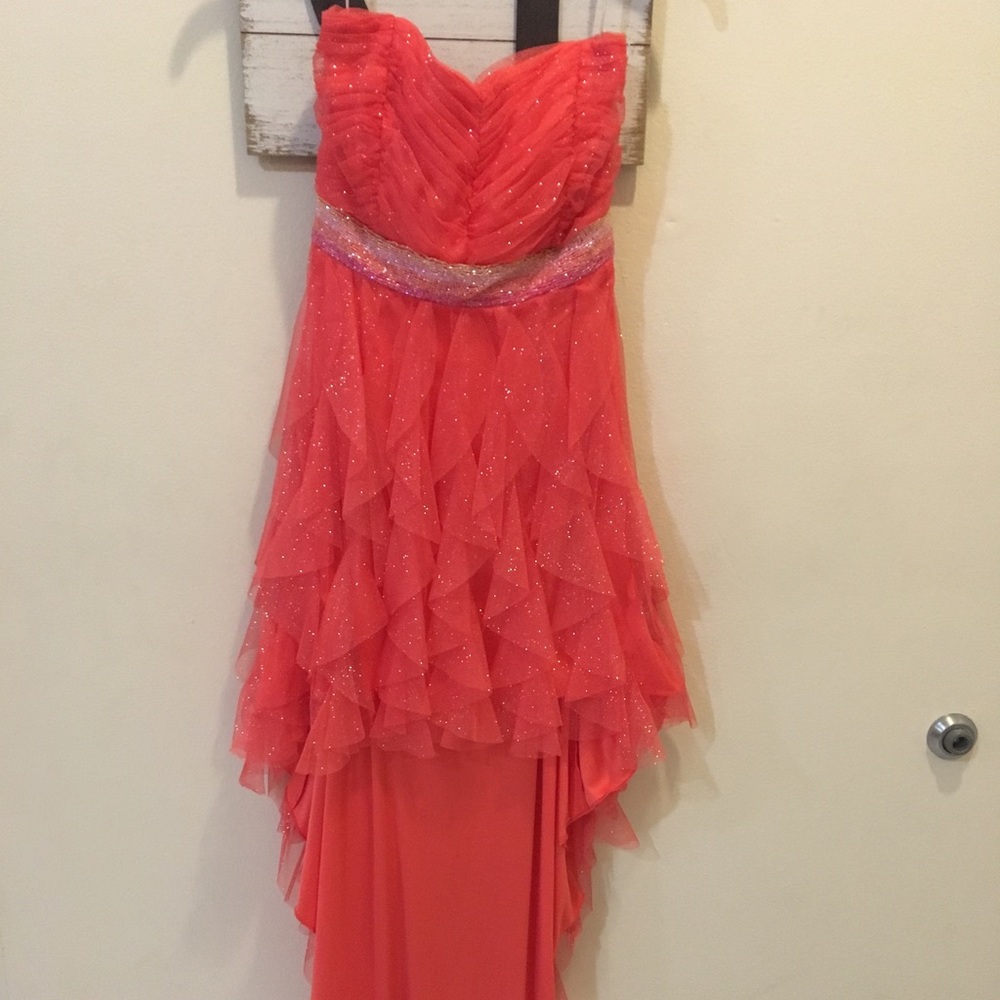 Teeze Me Strapless High low formal dress